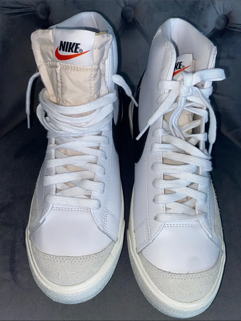 Nike White and Black High-Top Sneakers